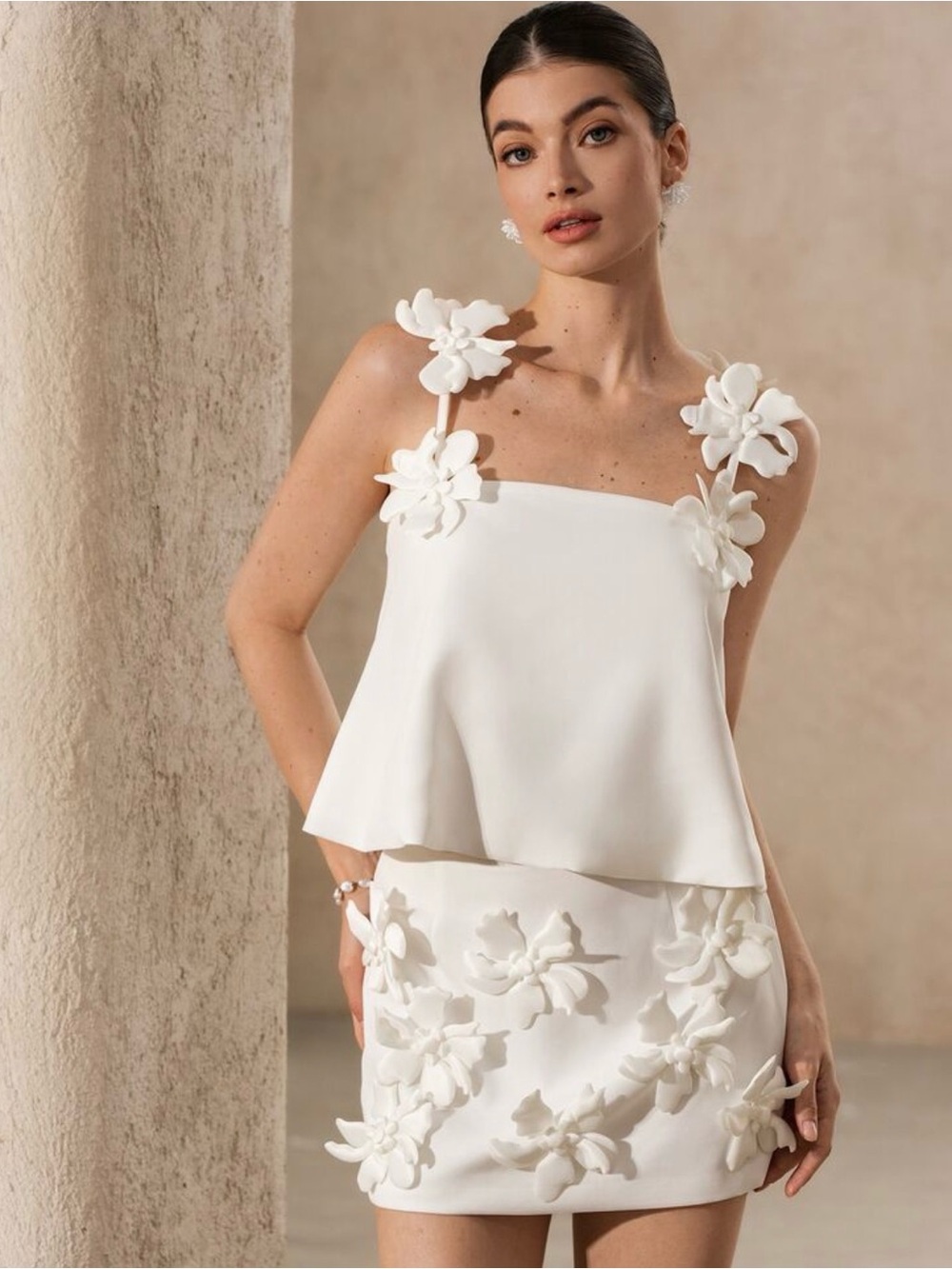 2 piece white set